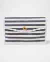 Michelle Wilhite Brick Envelope Striped Clutch Bag In Navy