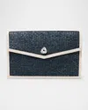 Michelle Wilhite Brick Envelope Woven Clutch Bag In Navy