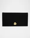 Michelle Wilhite Eloise Velvety Crystal Knot Flap Clutch Bag In Black