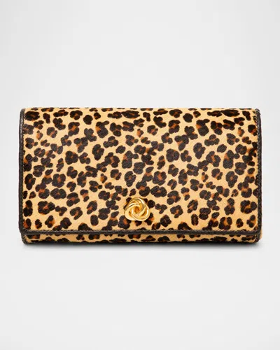 Michelle Wilhite Olivia Flap Calf Hair Clutch Bag In Multi