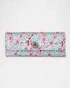 Michelle Wilhite Robbie Mini Cherry Blossom Clutch Bag In Aqua Multi