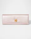 Michelle Wilhite Robbie Mini Flap Metallic Clutch Bag In Rose