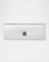 Michelle Wilhite Robbie Mini Flap Metallic Clutch Bag In Silver