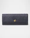 Michelle Wilhite Robbie Ostrich Leather Flap Clutch Bag In Blue