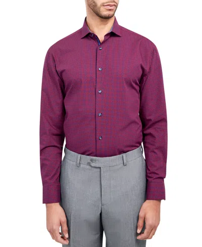 Michelsons Of London Men's Regular-fit Gingham Dress Shirt In Navy,red
