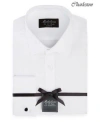 Michelsons Of London Mens Solid French Cuff Tuxedo Shirt Regular Slim Fit