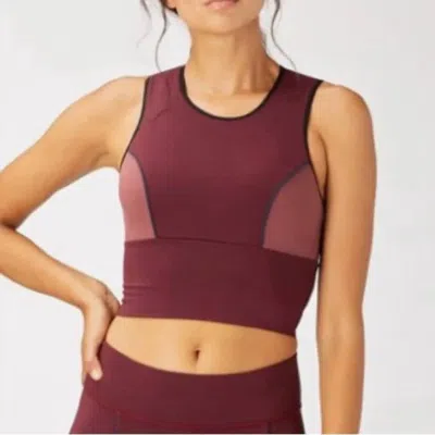 Michi Baltic Crop Top In Wine In Pink