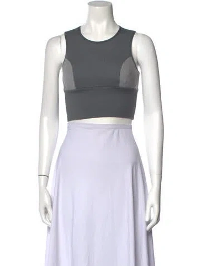 Pre-owned Michi Crew Neck Sleeveless Crop Top W/ Tags In Gray
