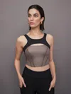 Michi Fusion Gloss Bustier In Bronzed Pewter,black