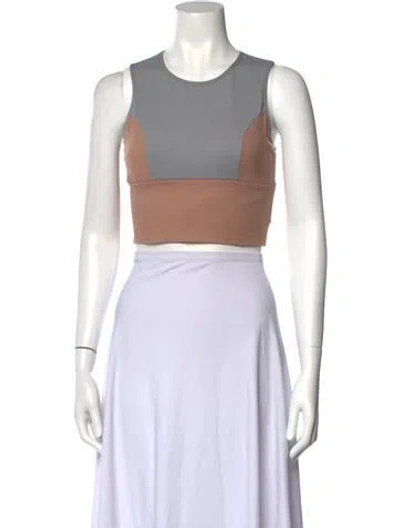 Pre-owned Michi Scoop Neck Sleeveless Crop Top W/ Tags In Neutral