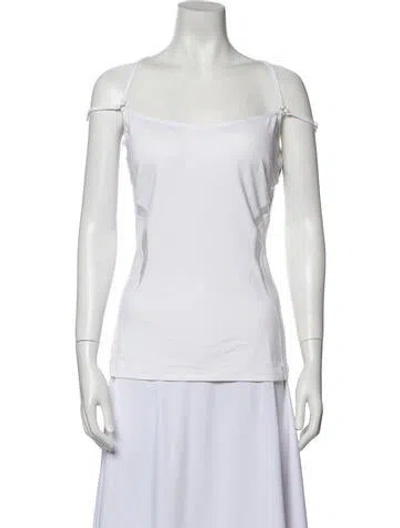 Pre-owned Michi Square Neckline Sleeveless Top In White
