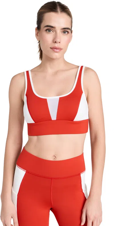 Michi Velocity Longline Bra In Fire Orange/ivory