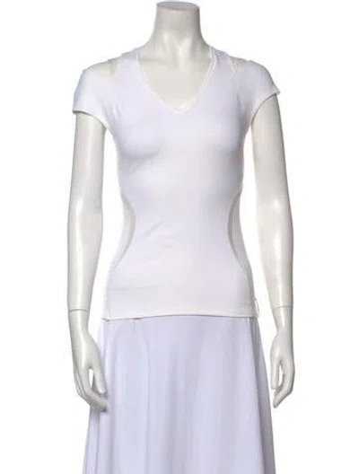 Pre-owned Michi V-neck Short Sleeve T-shirt In White