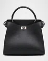 Michino Paris Lutece Mini Grained Leather Top-handle Bag In Black