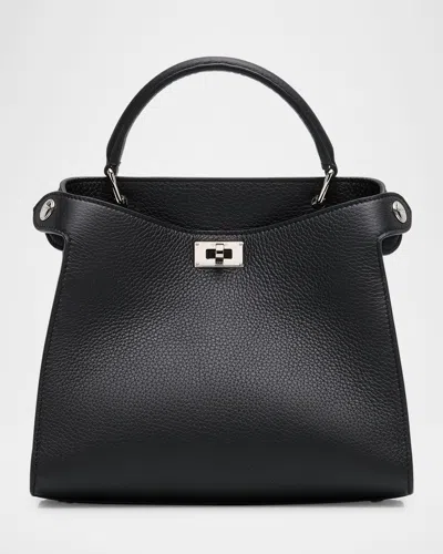 Michino Paris Lutece Mini Grained Leather Top-handle Bag In Black
