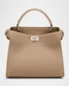 Michino Paris Lutece Mini Grained Leather Top-handle Bag In Gray