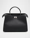 Michino Paris Lutece Pm Grained Leather Top-handle Bag In Black