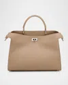 Michino Paris Lutece Pm Grained Leather Top-handle Bag In Gray