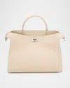 Michino Paris Lutece Pm Grained Leather Top-handle Bag In White
