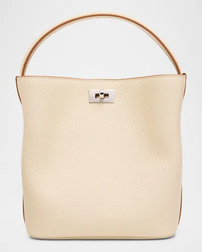 Michino Paris Odeon Mini Leather Bucket Bag In Neutral