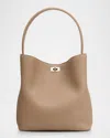 Michino Paris Odeon Pm Grain Leather Bucket Bag In Gray