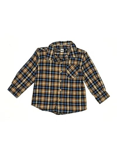 Pre-owned Mick Mack Ltd Kids' Long Sleeve Button Down Shirt In Brown
