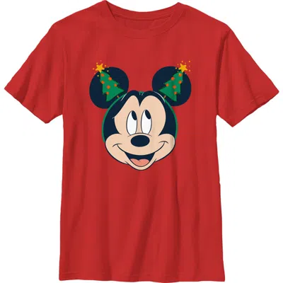 Mickey & Friends Kids' Boy's  Christmas Tree Ears  Graphic T-shirt In Red