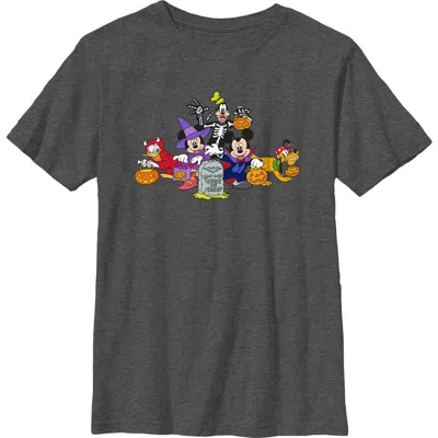 Mickey & Friends Kids' Boy's  Halloween Group Shot  Graphic T-shirt In Gray