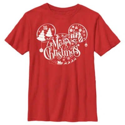 Mickey & Friends Kids' Boy's  Mickey And Friends Mousey Christmas  Graphic T-shirt In Red