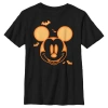 Mickey & Friends Boy's  Pumpkin Halloween Face  Graphic T-shirt In Black