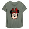 Mickey & Friends Christmas Minnie Plaid Bow  Graphic T-shirt In Green