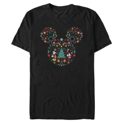 Mickey & Friends Christmas Wonderland Icon Collage  Graphic T-shirt In Black