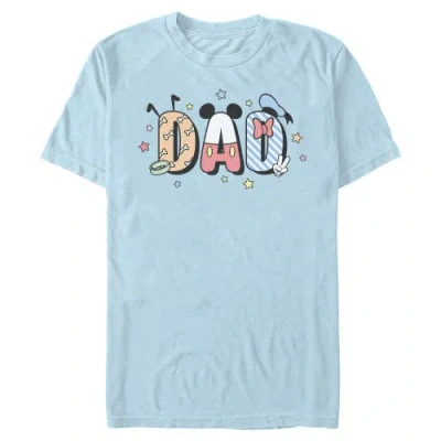 Mickey & Friends Cute Dad Letters  Graphic T-shirt In Blue