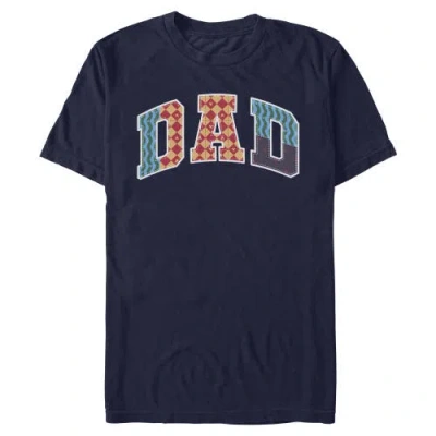 Mickey & Friends Dad Colorful Patchwork  Graphic T-shirt In Blue