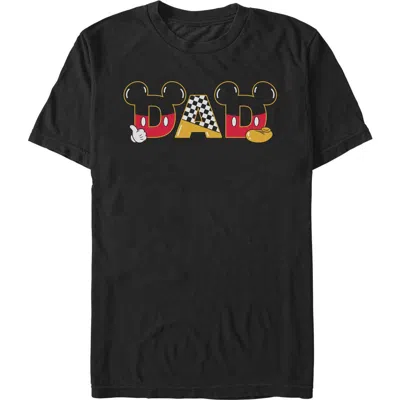 Mickey & Friends Dad Mice Pattern  Graphic T-shirt In Black