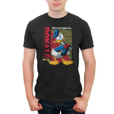 Mickey & Friends Donald Duck This Is My Happy Face  Graphic T-shirt In Black