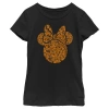 Mickey & Friends Girl's  Halloween Disney Minnie Mouse Silhouette Filled  Graphic T-shirt In Black