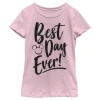 Mickey & Friends Girl's  Mickey Mouse Best Day Ever  Graphic T-shirt In Pink