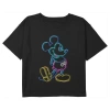 Mickey & Friends Girl's  Neon Mickey  Graphic T-shirt In Black