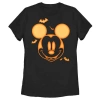 Mickey & Friends Halloween Pumpkin Face  Graphic T-shirt In Black