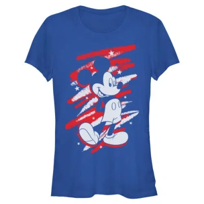 Mickey & Friends Junior's Classic Pose And Scribbles Short Sleeve Graphic T-shirt In Royal Blue