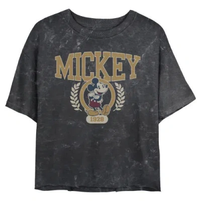 Mickey & Friends Junior's  Collegiate Golden Mouse Graphic T-shirt In Black