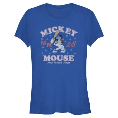Mickey & Friends Junior's  Most Valuable Baseball Player Graphic T-shirt In Royal Blue