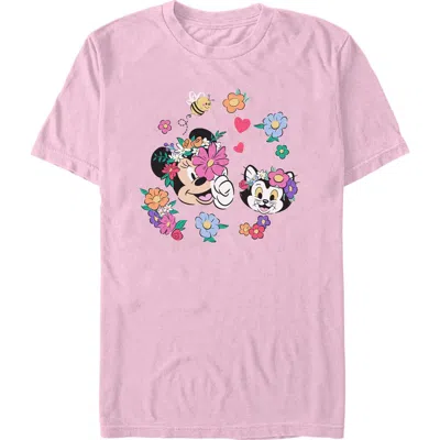 Mickey & Friends Minnie And Figaro Spring Flower  Graphic T-shirt In Pink