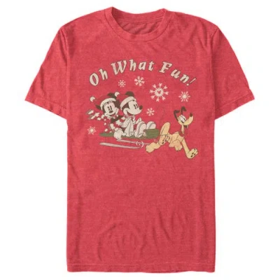 Mickey & Friends Oh What Fun Sled  Graphic T-shirt In Red
