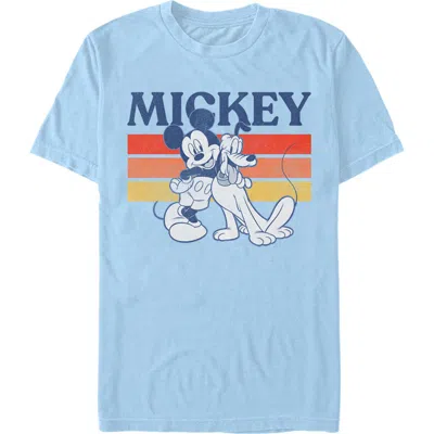 Mickey & Friends Retro Pluto And Mickey Mouse  Graphic T-shirt In Blue
