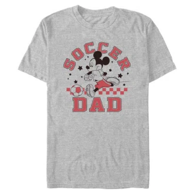 Mickey & Friends Soccer Dad Ball  Graphic T-shirt In Gray