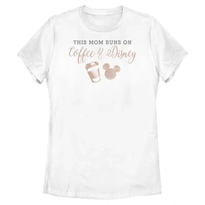 Mickey & Friends This Mom Runs On Coffee  Graphic T-shirt In White