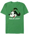 Mickey Classic Men's Dny Feelin Lucky Short Sleeve T-shirt In Kelly Heather