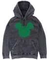 Mickey Classic Men's Mickey Clover Fill Hoodie Fleece Pullover Sweatshirt In Black